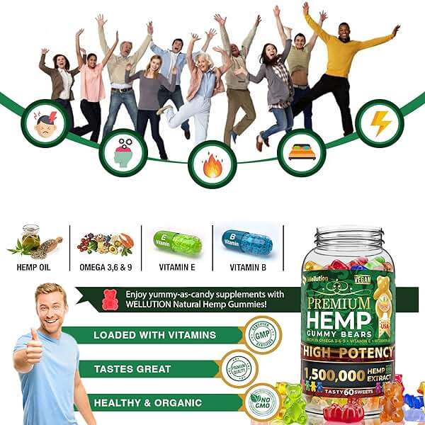 WELLUTION Hemp Gummies – High Potency 1,500,000 MCG – Natural Fruity Bear for Relaxation and Peace - Fast-Acting - Gluten Free - 60ct - Image 3
