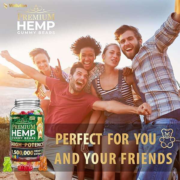 WELLUTION Hemp Gummies – High Potency 1,500,000 MCG – Natural Fruity Bear for Relaxation and Peace - Fast-Acting - Gluten Free - 60ct - Image 5
