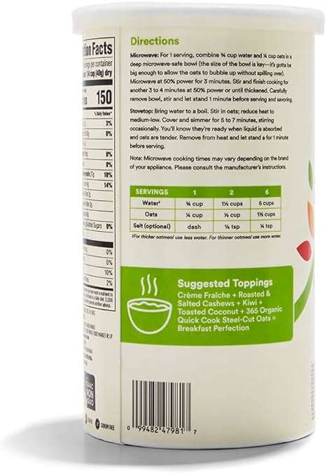365 by Whole Foods Market, Organic Quick Cook Steel Cut Oats, 24 Ounce - Image 3