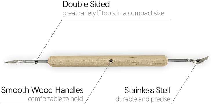 Augernis Pottery Sculpting Tools 32PCS Ceramic Clay Carving Tools Set for Beginners Expert Art Crafts Kid's After School Pottery Classes Club Children Students - Image 4