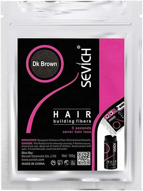SEVICH Hair Fibers Refill 100g - Compatible with Most Brand Bottles | Hair Building Fibers for Thinning Hair | Instant Thickening Powder for Men & Women | 5-Second Natural Coverage,Dark Brown - Image 1