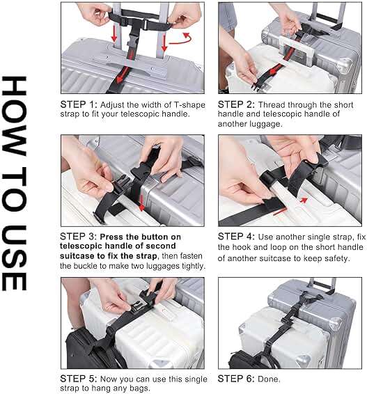 Vigorport Luggage Straps, Luggage Connector Straps for Suitcases Add A Bag and Connect Your 2 Suitcases Together Adjustable Attachment Accessories Belts (1'' Width S Size) - Image 4
