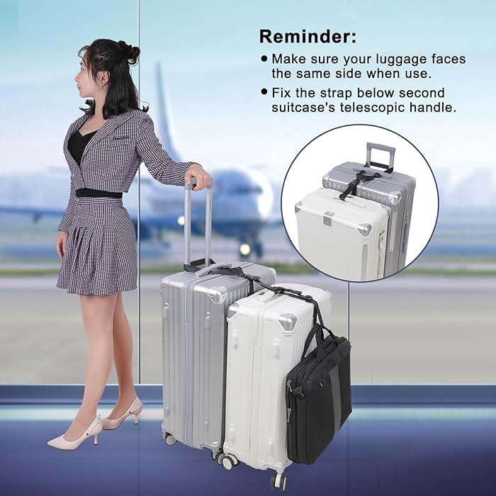 Vigorport Luggage Straps, Luggage Connector Straps for Suitcases Add A Bag and Connect Your 2 Suitcases Together Adjustable Attachment Accessories Belts (1'' Width S Size) - Image 5