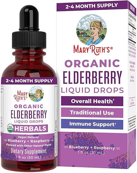 MARYRUTH'S Elderberry Liquid Drops for Adults & Kids | Immune Support | Antioxidant | Overall Wellness | Elder Berry Extract | USDA Organic | Sugar Free | Vegan | Non-GMO | Gluten Free | 1 Fl Oz - Image 1