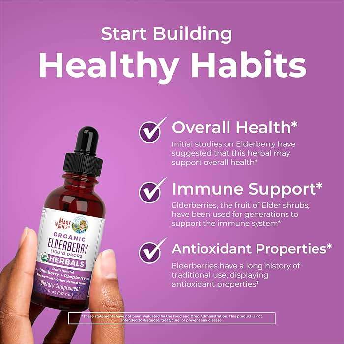 MARYRUTH'S Elderberry Liquid Drops for Adults & Kids | Immune Support | Antioxidant | Overall Wellness | Elder Berry Extract | USDA Organic | Sugar Free | Vegan | Non-GMO | Gluten Free | 1 Fl Oz - Image 5