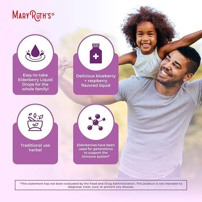MARYRUTH'S Elderberry Liquid Drops for Adults & Kids | Immune Support | Antioxidant | Overall Wellness | Elder Berry Extract | USDA Organic | Sugar Free | Vegan | Non-GMO | Gluten Free | 1 Fl Oz - Image 6