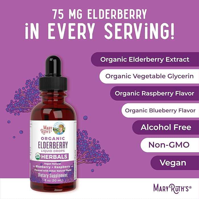 MARYRUTH'S Elderberry Liquid Drops for Adults & Kids | Immune Support | Antioxidant | Overall Wellness | Elder Berry Extract | USDA Organic | Sugar Free | Vegan | Non-GMO | Gluten Free | 1 Fl Oz - Image 7