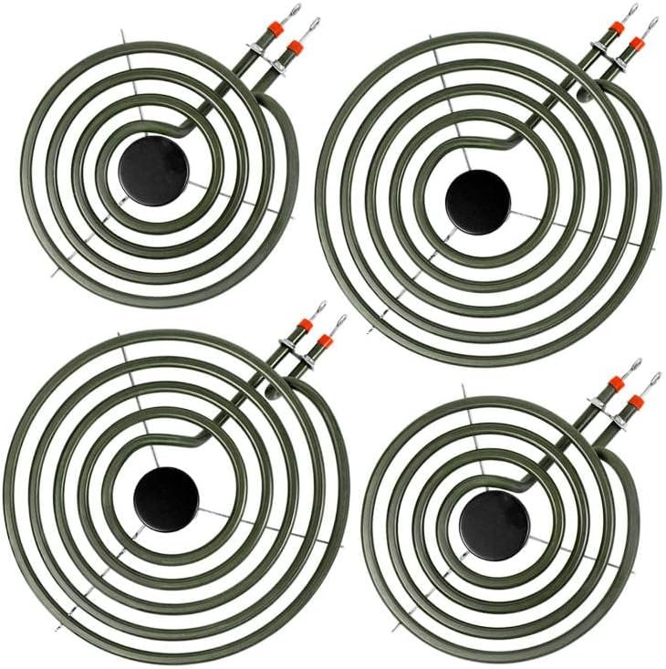 S-Union 4 Pack MP22YA Electric Range Burner Element Unit Set - 2 pcs MP15YA 6" and 2 pcs MP21YA 8" Replacement for Hardwick & Kenmore & Maytag & Norge & Whirlpool Electric Range Stove - Product Image