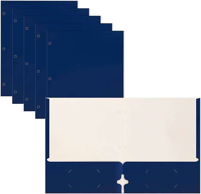 Better Office Products Blue Folders with Pockets, 50 Pack Letter Size Two Pocket Portfolio Folders, Durable Paper Folders for School Classroom Office Organization, Standard Letter Size Blue Folders - Image 1