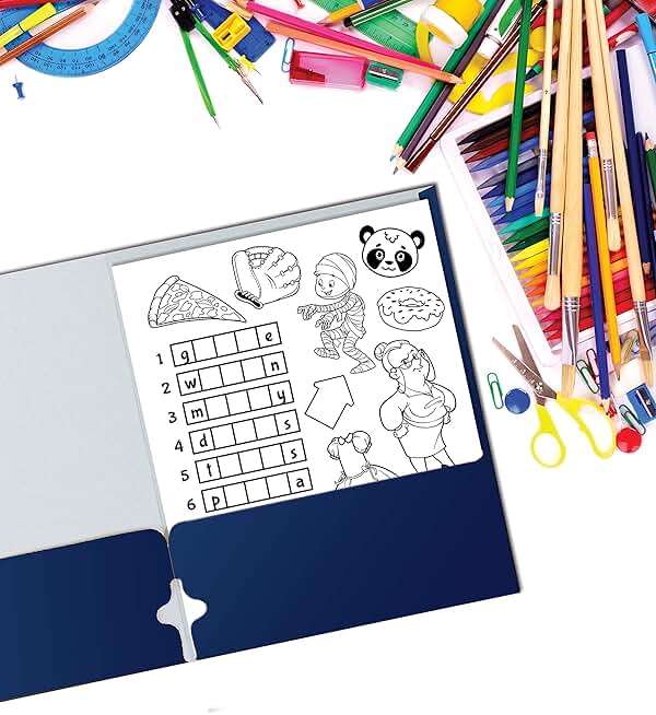 Better Office Products Blue Folders with Pockets, 50 Pack Letter Size Two Pocket Portfolio Folders, Durable Paper Folders for School Classroom Office Organization, Standard Letter Size Blue Folders - Image 7