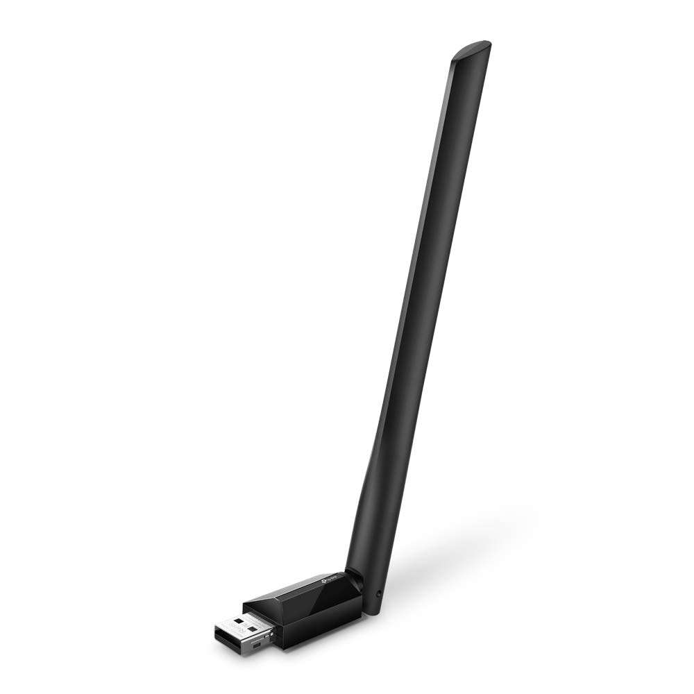 TP-Link AC600 USB WiFi Adapter for Desktop PC (Archer T2U Plus)- Wireless Network Adapter for Desktop with 2.4GHz, 5GHz High Gain Dual Band 5dBi Antenna, Supports Win11/10/8.1/8/7/XP, Black - Image 1