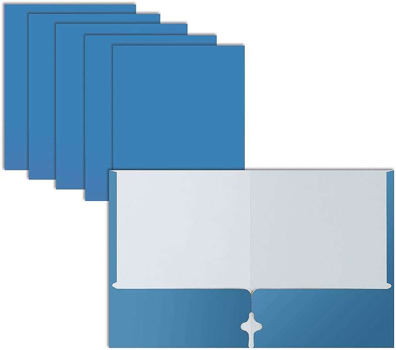 Better Office Products Two Pocket Portfolio Folders, 50-Pack, Light Blue, Letter Size Paper Folders, 50 Pieces, Lt. Blue - Image 1