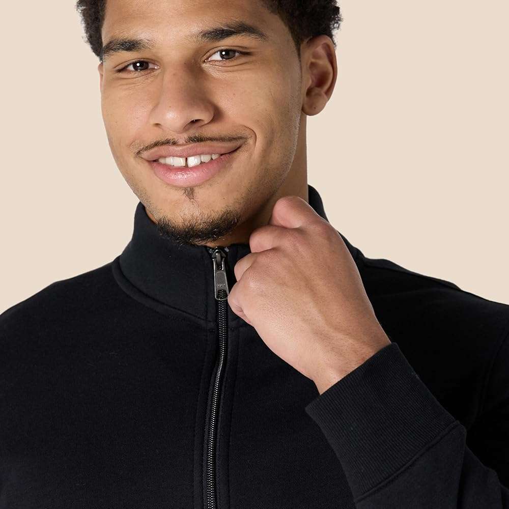 Amazon Essentials Men's Fleece Zip Up Mock Neck Sweatshirt, Midweight, Regular Fit - Image 4