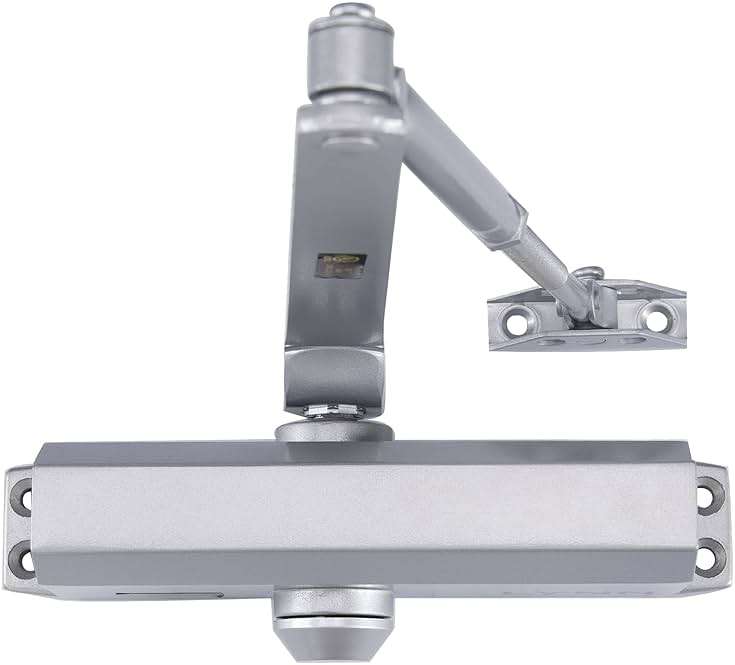 LYNN HARDWARE Medium Duty Automatic Door Closer (Silver) - Highly Durable Cast Aluminum, Commercial or Home Use, Adjustable Speed Controls, 3 Mounting Options, 3 Hour Fire Rated (DC6003 Model) - Image 1