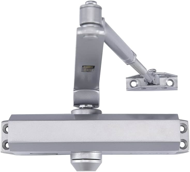 LYNN HARDWARE Medium Duty Automatic Door Closer (Silver) - Highly Durable Cast Aluminum, Commercial or Home Use, Adjustable Speed Controls, 3 Mounting Options, 3 Hour Fire Rated (DC6003 Model) - Product Image