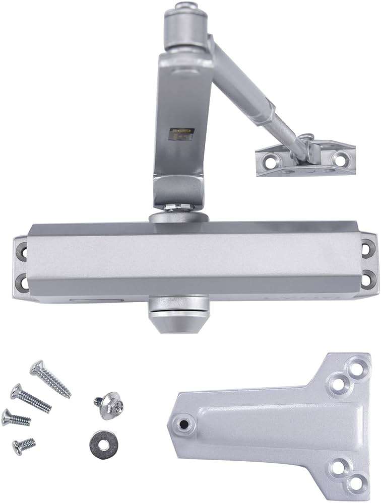 LYNN HARDWARE Medium Duty Automatic Door Closer (Silver) - Highly Durable Cast Aluminum, Commercial or Home Use, Adjustable Speed Controls, 3 Mounting Options, 3 Hour Fire Rated (DC6003 Model) - Image 7