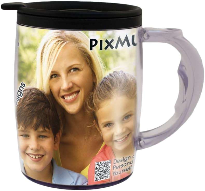 Mug with Handle – PixMug 15 oz Photo Mug with Spill Proof Top – The Mug That’s a Picture Frame - DIY - Insert Your Own photos or Create and Print Inserts Online – 24 Pack - Image 2