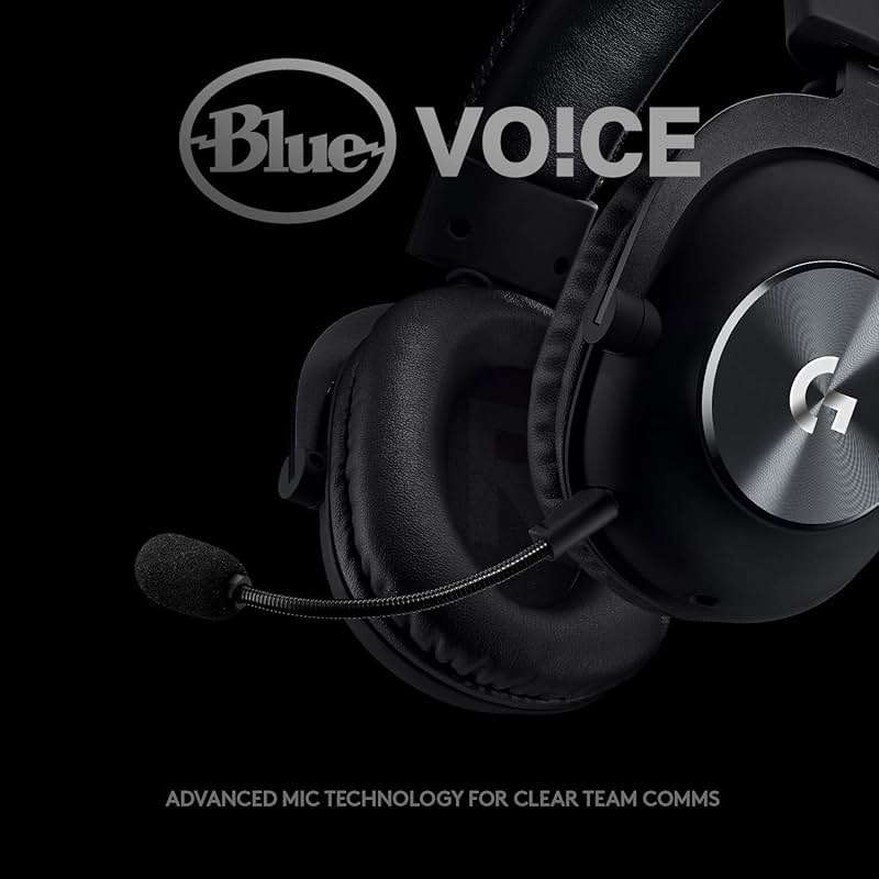 Logitech G Pro X Wired Gaming Headset: Blue VO!CE Detachable Boom Mic, DTS 7.1, 50 mm Drivers, USB/3.5mm Aux, Spare Memory Foam Ear Pads, USB DAC & Bag Included - Black - Image 2