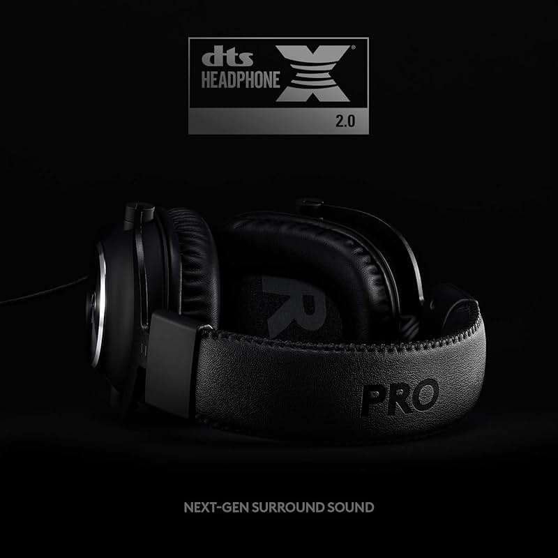 Logitech G Pro X Wired Gaming Headset: Blue VO!CE Detachable Boom Mic, DTS 7.1, 50 mm Drivers, USB/3.5mm Aux, Spare Memory Foam Ear Pads, USB DAC & Bag Included - Black - Image 3