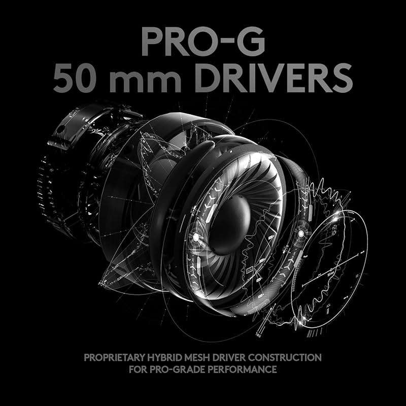 Logitech G Pro X Wired Gaming Headset: Blue VO!CE Detachable Boom Mic, DTS 7.1, 50 mm Drivers, USB/3.5mm Aux, Spare Memory Foam Ear Pads, USB DAC & Bag Included - Black - Image 6