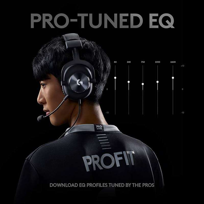 Logitech G Pro X Wired Gaming Headset: Blue VO!CE Detachable Boom Mic, DTS 7.1, 50 mm Drivers, USB/3.5mm Aux, Spare Memory Foam Ear Pads, USB DAC & Bag Included - Black - Image 8
