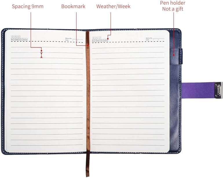 ARRLSDB PU Leather Journal with Lock, A5 Size Diary with Combination Lock Password Notebook Locking Personal Diary (Purple) - Image 5