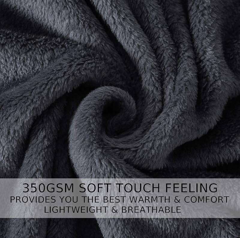Soft Queen Size Blanket for All Season Warm Fuzzy Microplush Lightweight Thermal Fleece Summer Autumn Fall Winter Spring Blankets for Queen Full Bed Couch Sofa,90x90 Inches,Dark Gray - Image 6