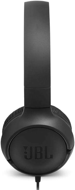 JBL Tune 500 - Wired on-ear headphones, JBL Pure Bass Sound, 1-button remote/mic, Tangle-free flat cable, Lightweight and foldable design, Ask Siri or Google Now (Black) - Image 4