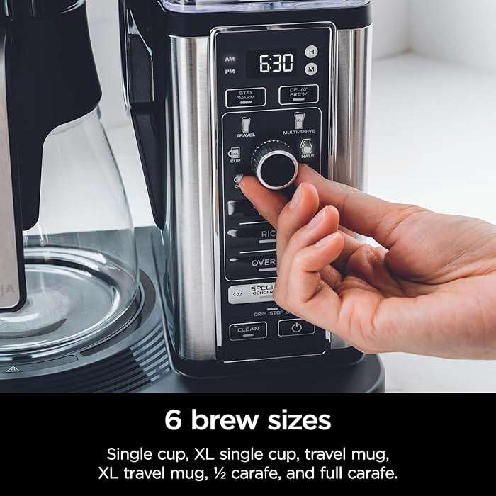 Ninja Specialty Coffee Maker | Includes 10-Cup Carafe, Fold-Away Frother, Permanent Filter & Removable, Dishwasher Safe Reservoir | 6 Brew Styles, 8 Cup to Travel Mug to Pot Sizes | Black | CM401 - Image 7