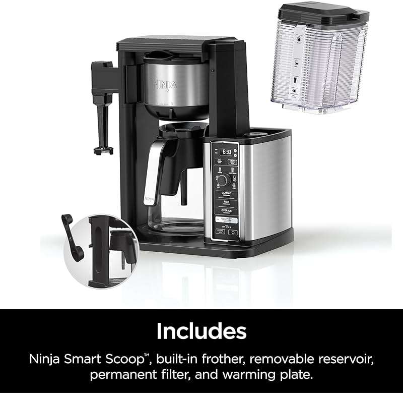 Ninja Specialty Coffee Maker | Includes 10-Cup Carafe, Fold-Away Frother, Permanent Filter & Removable, Dishwasher Safe Reservoir | 6 Brew Styles, 8 Cup to Travel Mug to Pot Sizes | Black | CM401 - Image 11