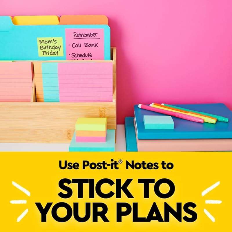 Post-it Mini Notes, 1 3/8 in. x 1 7/8 in., 24 Sticky Notes Pads, 100 Sheets per Pad, Poptimistic Collection, School Supplies and Office Products, The Original Post-it Note - Image 7