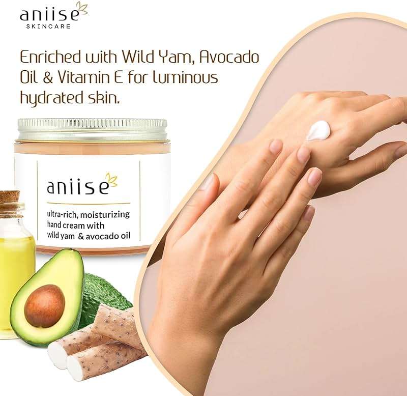 Aniise Wild Yam Hand Cream with Avocado Oil – Moisturizing & Hydrating Cream for Soft, Smooth, Youthful Hands – Fights Dryness – Vegan, Cruelty-Free – 4 fl oz (120 mL) - Image 5