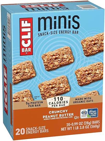 CLIF BAR Minis - Crunchy Peanut Butter - Made with Organic Oats - 5g Protein - Non-GMO - Plant Based - Snack-Size Energy Bars - 0.99 oz. (20 Pack) - Image 10