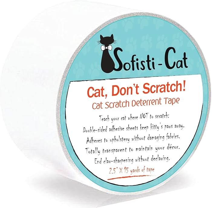 Sofisti-Cat Training Tape, Cat Tape for Furniture, Scratch Deterrent Keep Cats from Scratching Furniture with Our Double -Sided Repellent, 2.5" x 15' Roll - Product Image