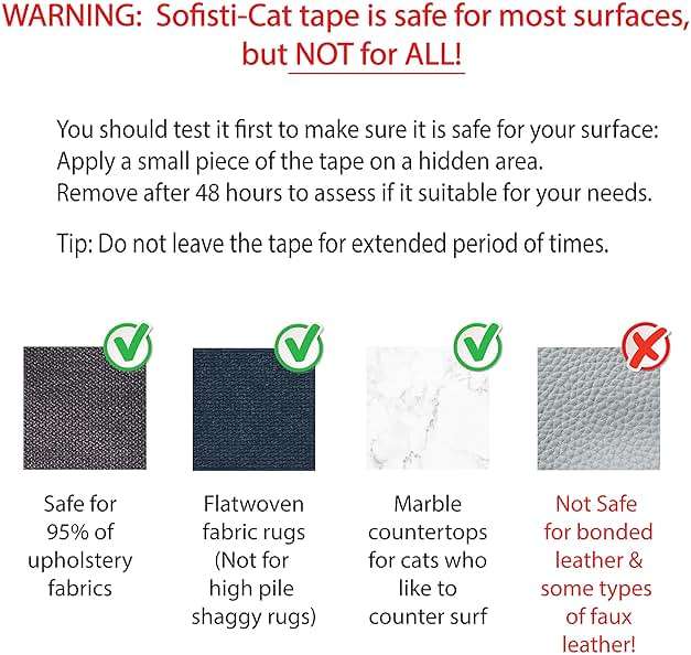 Sofisti-Cat Training Tape, Cat Tape for Furniture, Scratch Deterrent Keep Cats from Scratching Furniture with Our Double -Sided Repellent, 2.5" x 15' Roll - Image 6