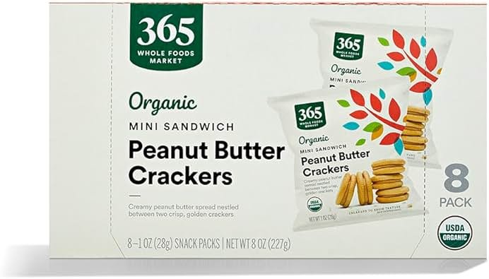 365 by Whole Foods Market, Organic Mini Peanut Butter Sandwich Crackers 8 Count, 1 Ounce - Product Image