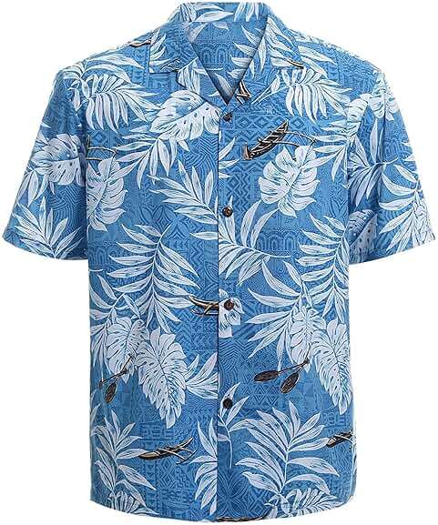 Tropical Storm Hawaiian Shirts for Men Short Sleeve Regular Fit Mens Floral Shirts - Image 1