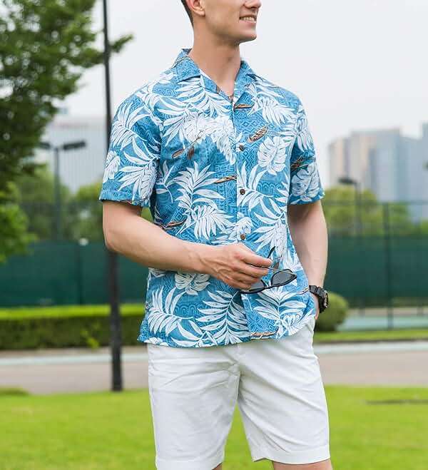 Tropical Storm Hawaiian Shirts for Men Short Sleeve Regular Fit Mens Floral Shirts - Image 2