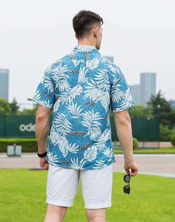 Tropical Storm Hawaiian Shirts for Men Short Sleeve Regular Fit Mens Floral Shirts - Image 4