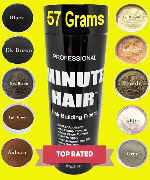 Minute Hair Fibers | Full Shaker Bottle. | Used To fill in hair loss in a minute. | These are MEDIUM BROWN fibers in refillable shaker bottle. (Color: MEDIUM BROWN - Size: 57 Gram Bigger Bottle) - Image 5