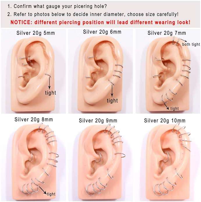 FANSING Men Women 316L Surgical Steel Hinged Nose Rings Hoop for Nostril Septum Cartilage Helix Daith Tragus Rook Conch Lip Ear Lobe Piercings - Image 4