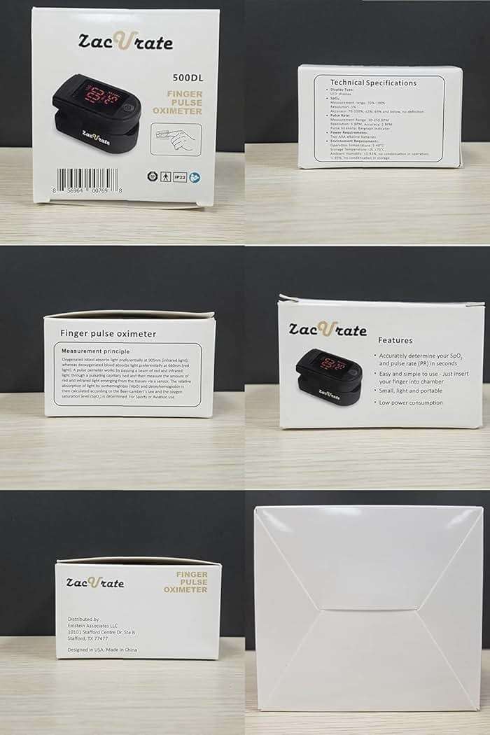 Zacurate Pro Series 500DL Fingertip Pulse Oximeter Blood Oxygen Saturation Monitor with Silicone Cover, Batteries and Lanyard (Royal Black) - Image 6