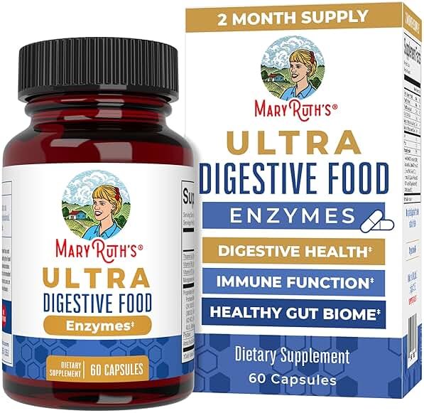 MARYRUTH'S Ultra Digestive Enzymes | Gut Health Supplement | Digestion & Immune Support | Occasional Gas & Bloating Relief | 12+ Enzymes | Amylase | Protease | Lactase | Lipase | Vegan | 60 Count - Product Image