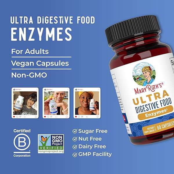 MARYRUTH'S Ultra Digestive Enzymes | Gut Health Supplement | Digestion & Immune Support | Occasional Gas & Bloating Relief | 12+ Enzymes | Amylase | Protease | Lactase | Lipase | Vegan | 60 Count - Image 8