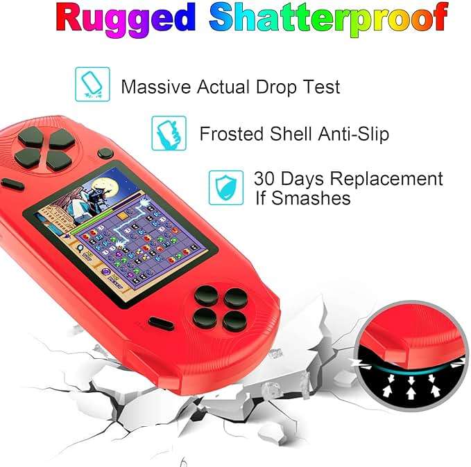 Beijue 16 Bit Handheld Games for Kids Preloaded 220 Retro Video Games, Red | 3.0" HD Screen, Rich Gameplay,USB-C Rechargeable, 6+Hrs Play, Portable Travel Toy for Car Flights,Boys Girls Birthdays Gift - Image 6