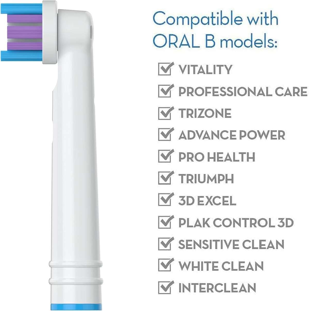 Replacement Toothbrush Heads for Oral-B, 4 Pack Replacement Heads Compatible with Oral B Braun Electric Toothbrush, 1 Count (Pack of 4) - Image 6