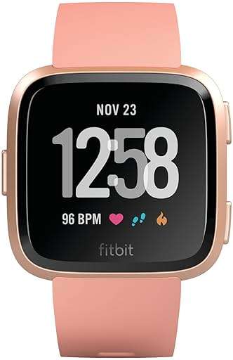 Fitbit Versa Smart Watch, Peach/Rose Gold Aluminium, One Size (S & L Bands Included) - (Renewed) - Image 2