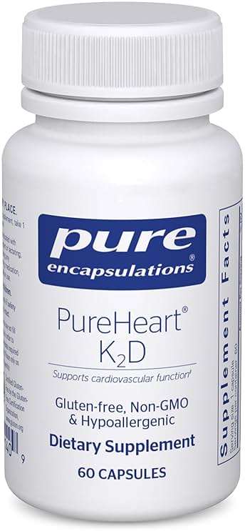 Pure Encapsulations PureHeart K2D - Heart Health Supplement* - with Vitamin K2 & D3 - Cholecalciferol Vitamin D & MK-7 - Non-GMO & Vegetarian - 60 Capsules - Image 1