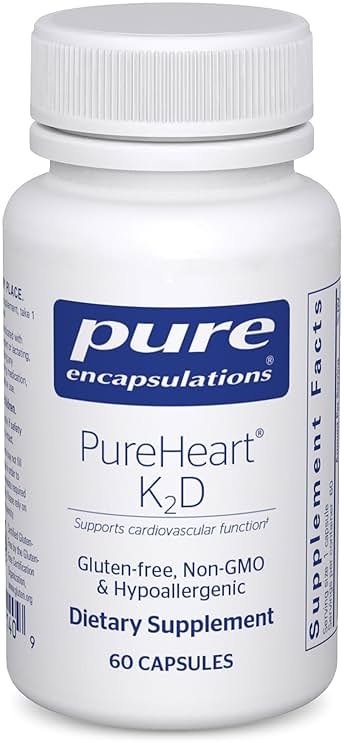 Pure Encapsulations PureHeart K2D - Heart Health Supplement* - with Vitamin K2 & D3 - Cholecalciferol Vitamin D & MK-7 - Non-GMO & Vegetarian - 60 Capsules - Product Image