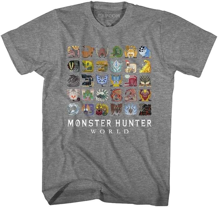 Monster Hunter Fantasy Action Role-Playing Video Game Icon Textiles T-Shirt Tee - Product Image